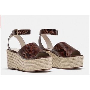 Zara python print wedge sandals